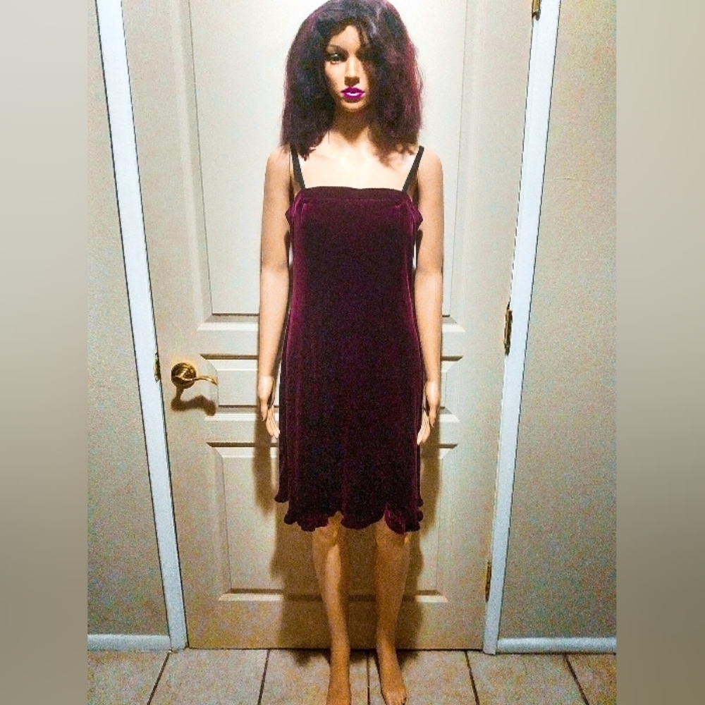 Vintage No Boundaries Velvet Dress With Adjustable Straps.